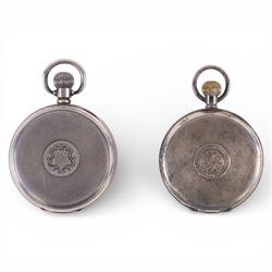 Two silver cased open face pocket watches, including Ashford & Davis example