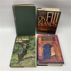 Collection of travel books and similar, including Palm Groves and Humming Birds, The Heart of the Forest, On Fiji Islands, In the Man of Shadow, etc