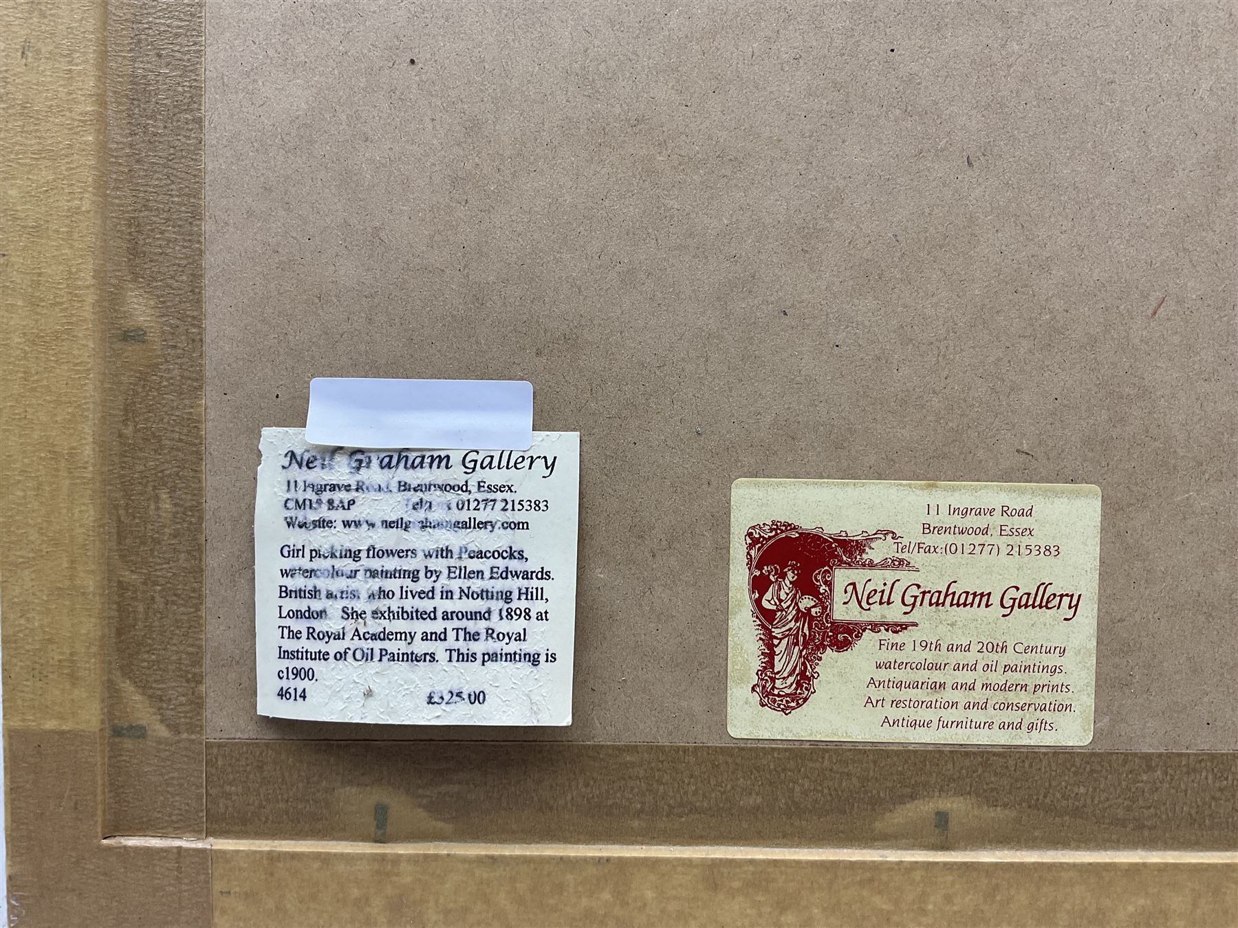 Ellen Edwards (British 19th Century): Peacocks in the Garden, watercolour signed 30cm x 22cm 