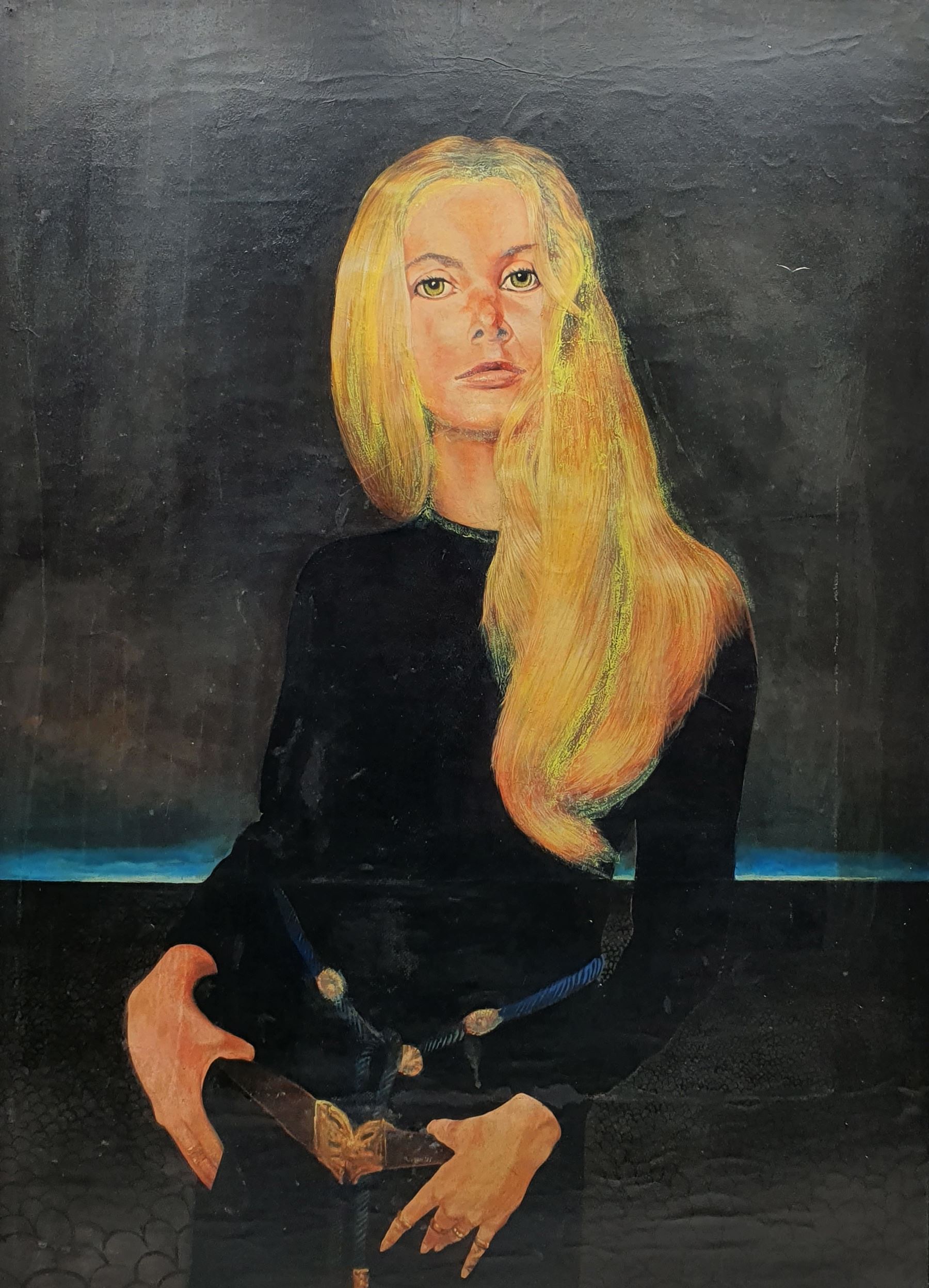Patrick Rixson (Welsh 1940-1974): 'The Blonde Bombshell', oil on paper laid on board signed and dated '71, 98cm x 70cm 
Provenance: given to a friend of the artist then by family descent