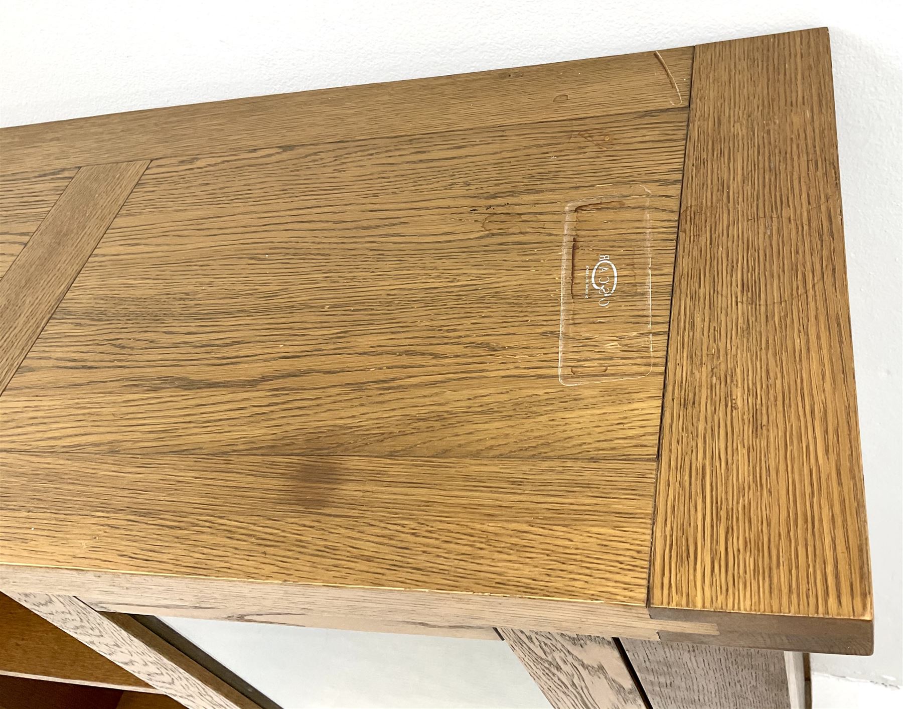 GPlan medium oak display two glazed doors flanking single