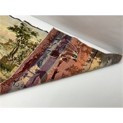 20th century French tapestry, depicting countryside landscape with figures