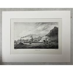 Francis Nicholson (British 1753-1844): 'Series of Six Views of Scarborough and its Vicinity', set of five mounted lithographs pub. 1824, in Solander box 16cm x 26cm (5)