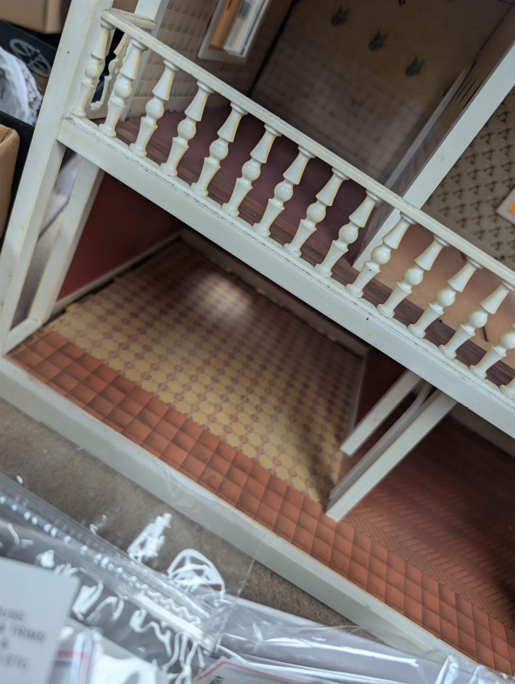 Burton Toys 'Caroline's Home' dolls house and a collection of dolls house furniture and accessories