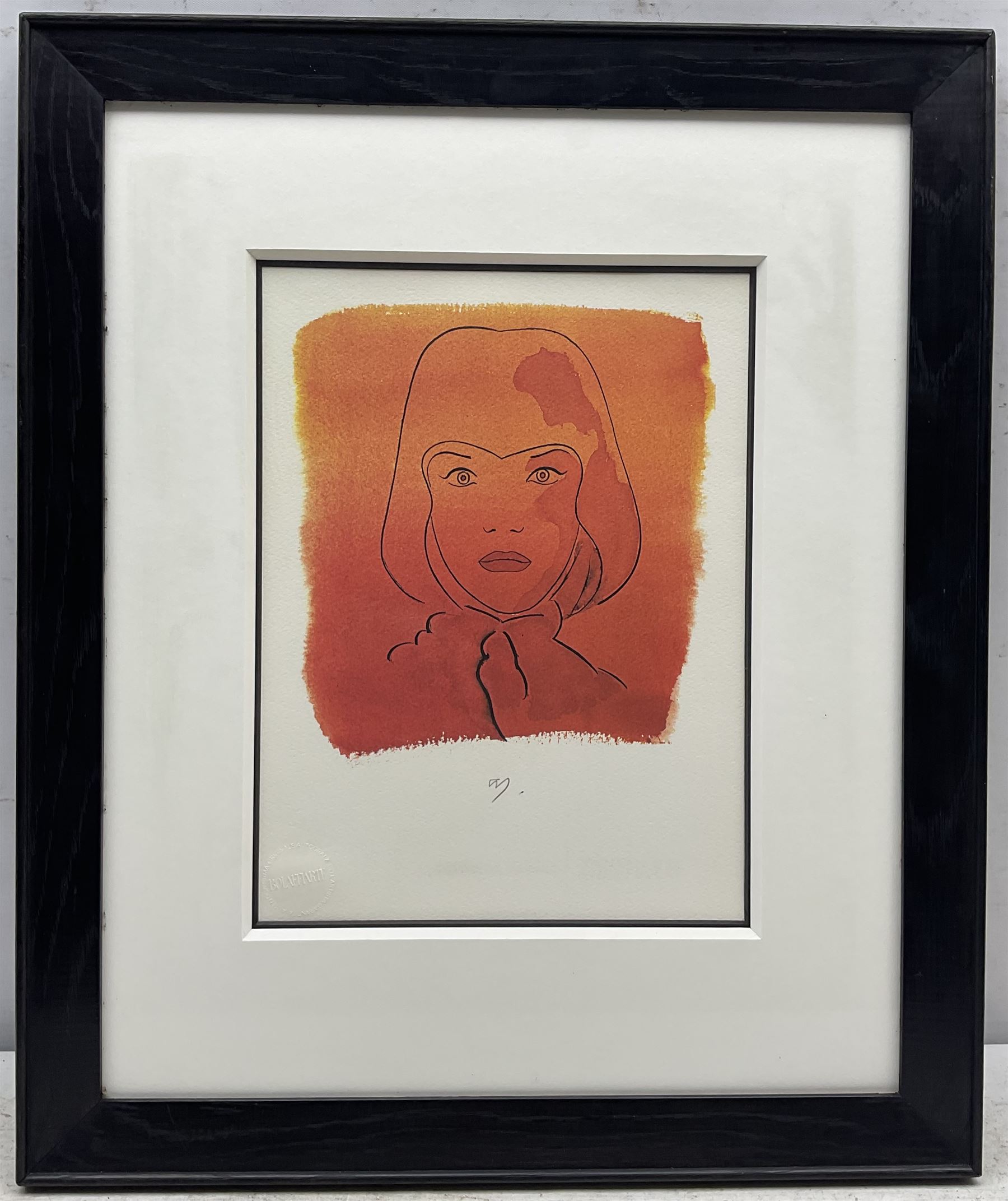 Allen Jones RA (British 1937-): 'Rosso' Head and Shoulder Portrait, limited edition chromolithograph signed in pencil with BolaffiArte blind stamp 27cm x 20cm