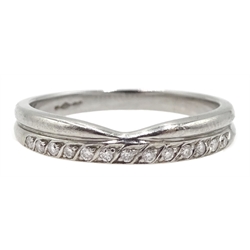 Platinum brilliant cut diamond half eternity ring, hallmarked