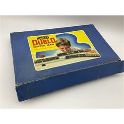 Hornby Dublo - three-rail EDP12 passenger train set with Duchess Class 4-6-2 locomotive 'Duchess of Montrose' No.46232 and tender, two coaches, spanner and track, boxed.