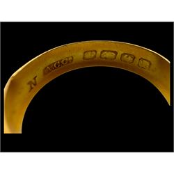 22ct gold wedding band and a 9ct gold wedding band, both hallmarked