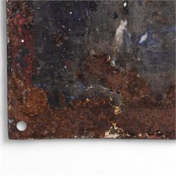 Grand Opera House Scarborough enamel sign, rectangular sign with white lettering and border on a red ground, H31cm, W107cm