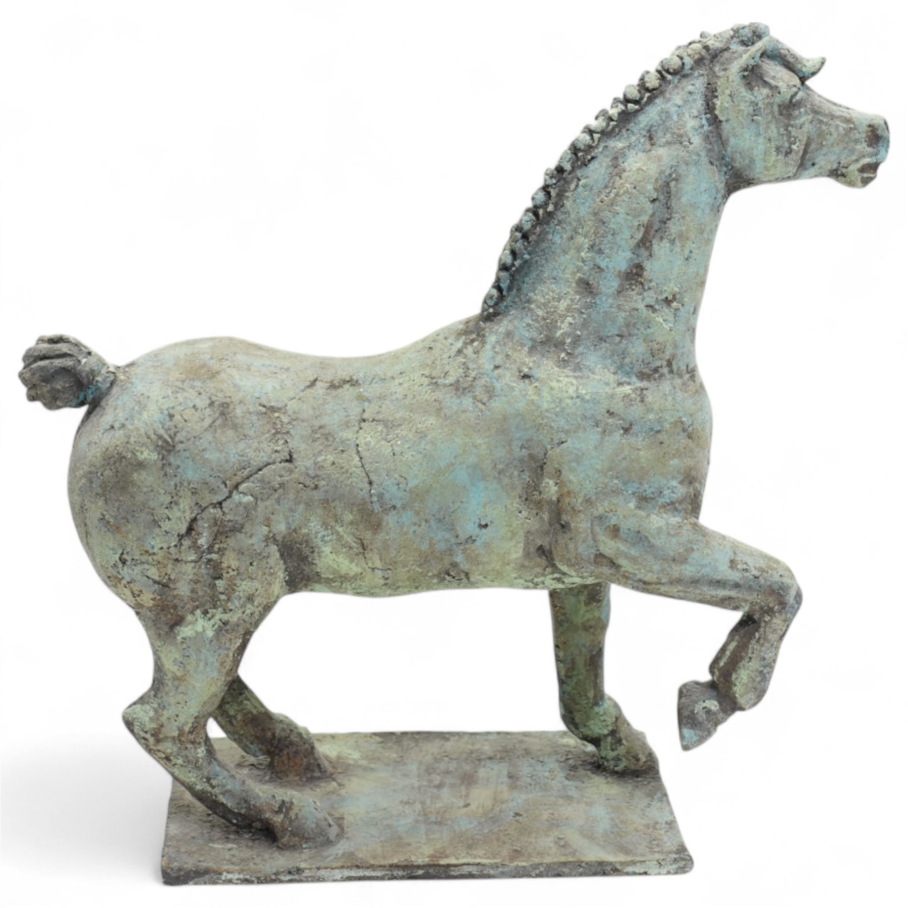 Caroline Füglistaller (British/Swiss 1938-): 'Horse VII', ceramic stoneware sculpture unsigned H29cm
Provenance: The Stour Gallery