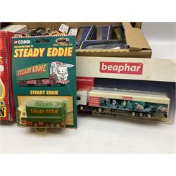 Collection of die-cast models including thirty-three K H Norton vehicles, Action City Fast Wheels, Gilbow Railway Collection, Matchbox Presents 'The Circus Comes to Town', loose models etc in two boxes