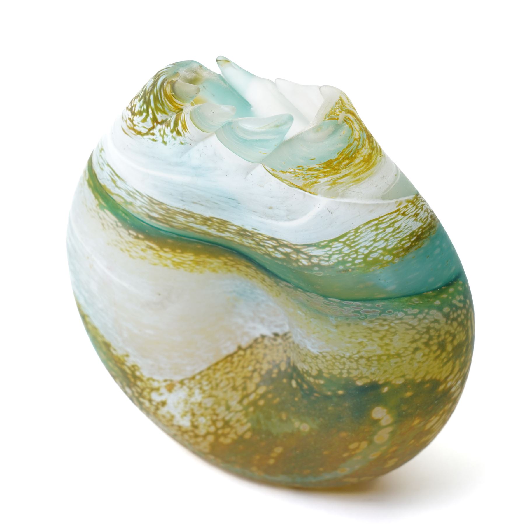 Pair of Lesley Ann Clarke (Contemporary) studio glass vases, incised signature to base, H15cm 