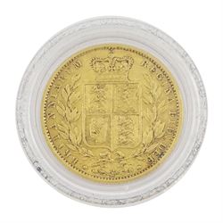 Queen Victoria 1856 gold full sovereign coin, housed in an Imperial Coins case