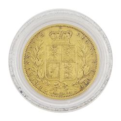 Queen Victoria 1856 gold full sovereign coin, housed in an Imperial Coins case