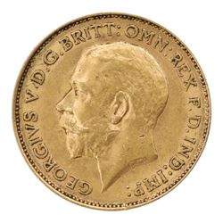 King George V 1913 gold half sovereign coin