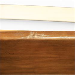 Willis & Gambier - French cherry sleigh bed, with scrolled headboard and shaped footboard, moulded frame on bracket feet, fitted with sprung wooden slats