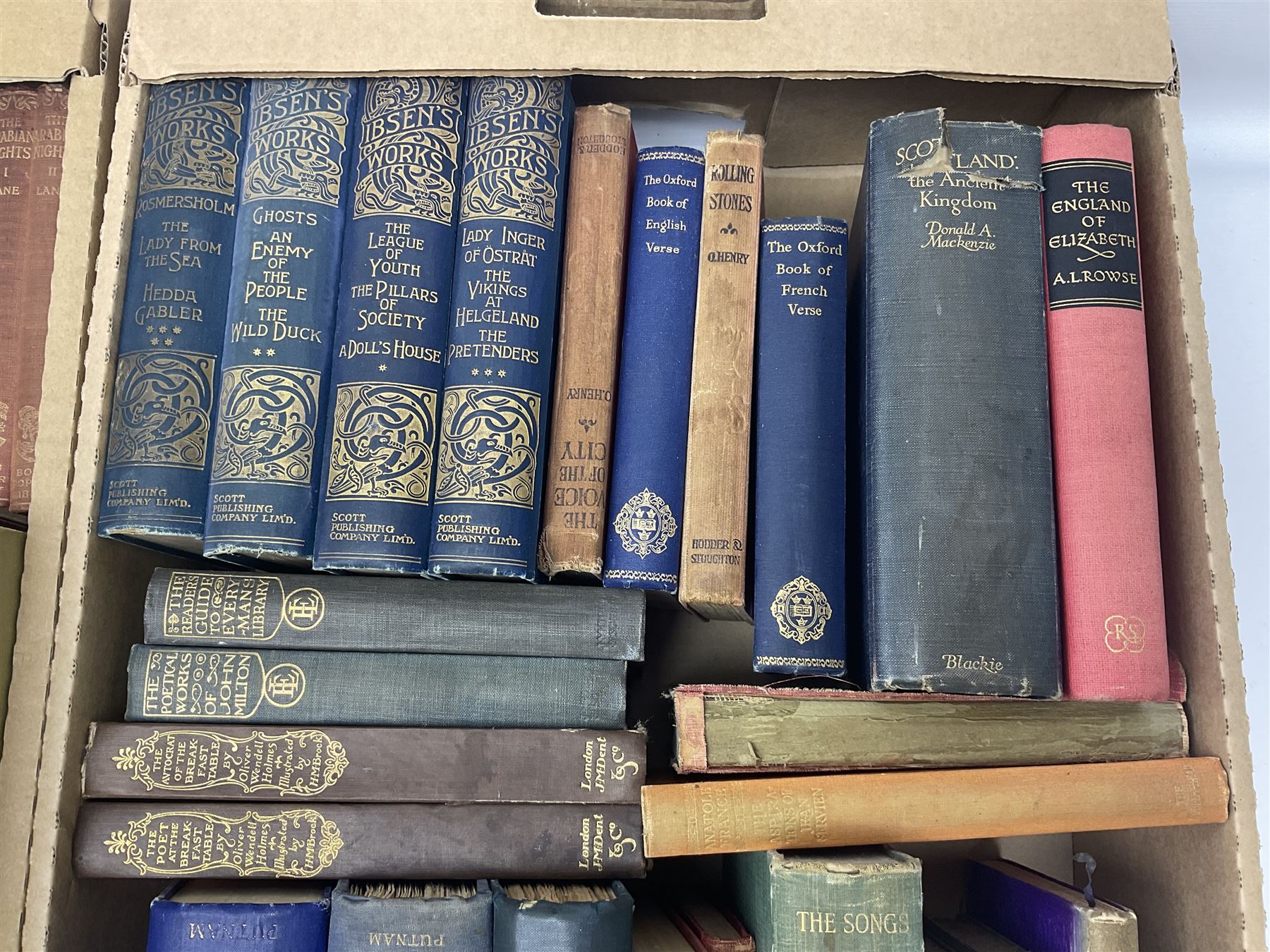 Large collection books, to include The Grapes of Wrath, John Steinbeck, Nine volumes Thomas Hardy, Pan, Knut Hamwsum etc, in five boxes   