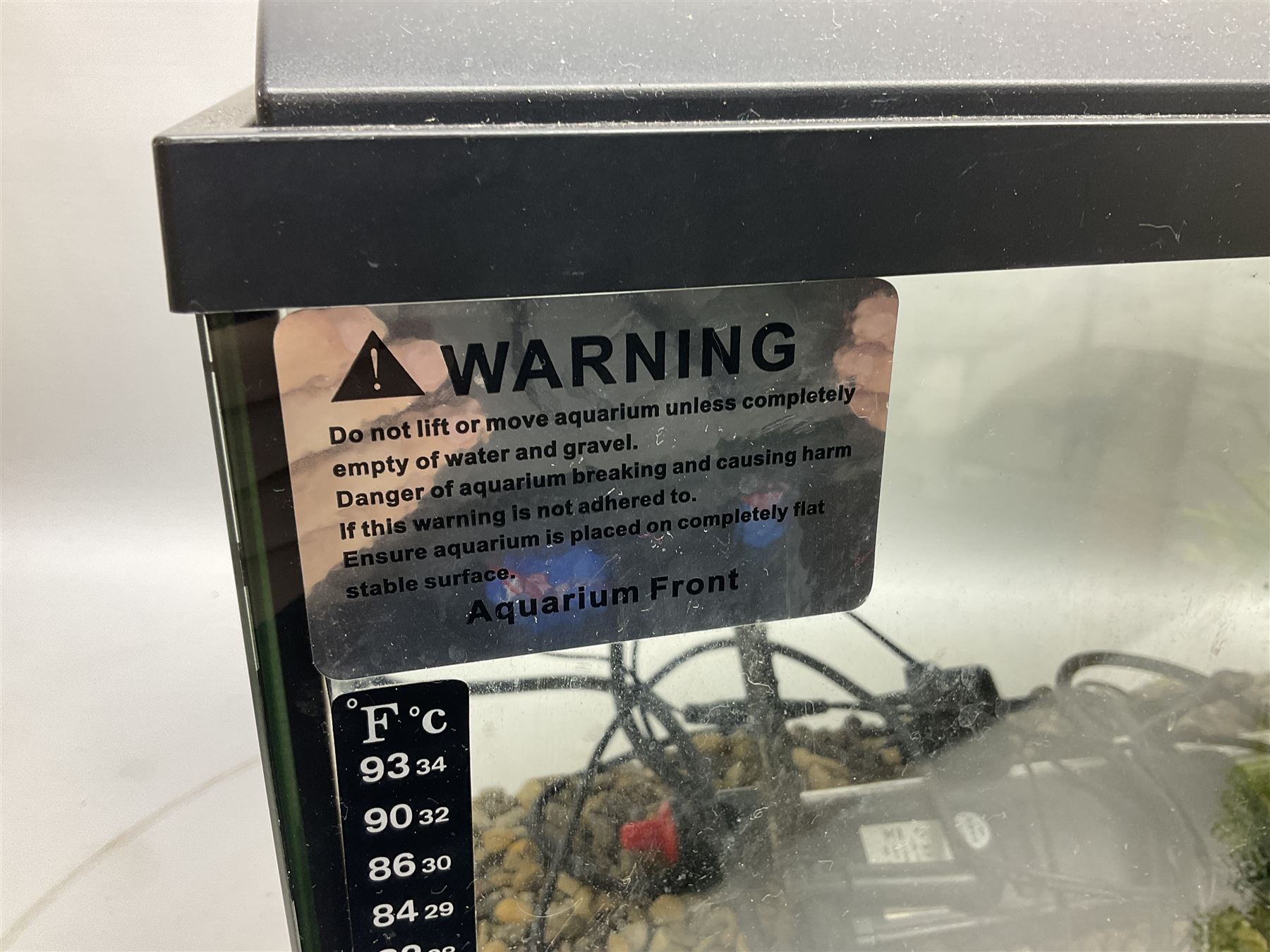 Two fish aquariums, comprising Interpet Aquapod LED starter kit 45l and PAH Fishbox 48l, with various accessories, tallest H40cm