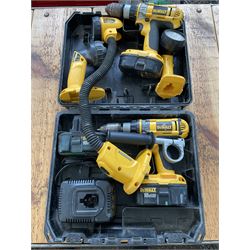 Selection of DeWalt tools including two battery drills and three lights - THIS LOT IS TO BE COLLECTED BY APPOINTMENT FROM DUGGLEBY STORAGE, GREAT HILL, EASTFIELD, SCARBOROUGH, YO11 3TX
