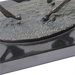 David Cornell (British 1935-): 'Champion Finish', cast bronze equestrian figure of Lester Piggott riding Nijinsky, dated 1985, H19cm