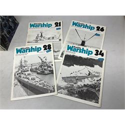 Six Atlas Editions ring binders of Warships Maxi Cards; and large quantity of booklets, cigarette cards etc of naval and shipping interest