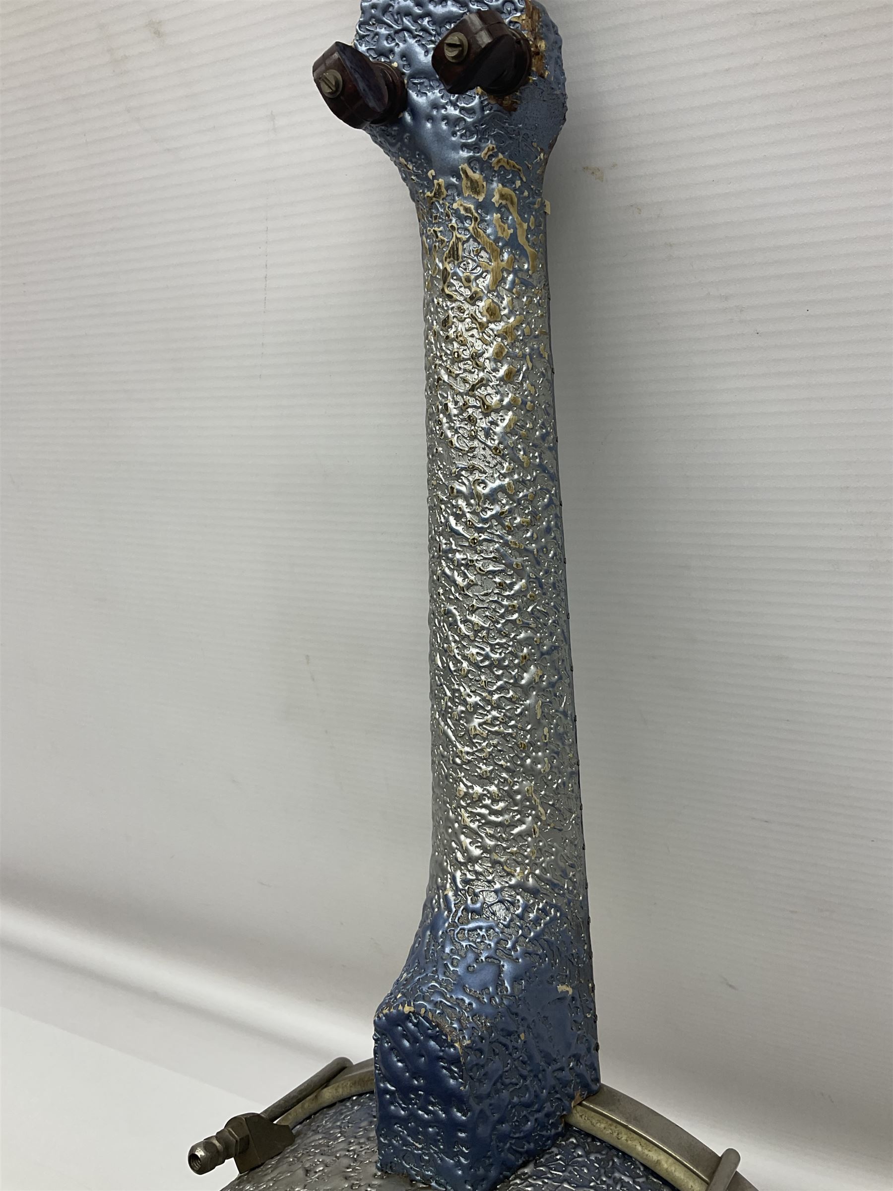 John Grey & Sons banjolele with unusual all over mottled blue and silver textured finish L57cm; in carrying case