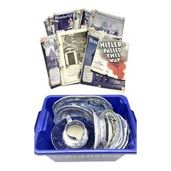 Twenty-three volumes of Wonderful London, early 20th century, edited by St John Adcock, together with WWII Hitler Passed This Way published by the London Evening News, together with Late 19th/early 20th century Amherst Imari style bowl, together with a Bisto blue bowl decorated with blossoming branches, quantity of 19th century and later blue and white ceramics to include twin handled footed dishes etc