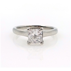  Platinum princess cut diamond ring hallmarked 0.71 carat VVS1 clarity   