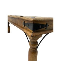 Hardwood rectangular Mexican style coffee table