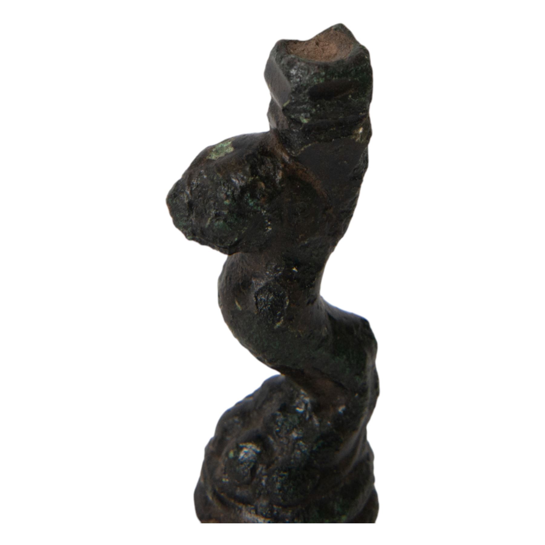 Roman casket leg, together with bronze rings from a horse harness 