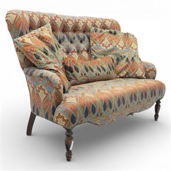 Late 20th century Liberty upholstered two seater sofa, the shaped back and arms with deep ...