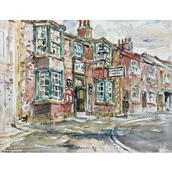 Rowland Henry Hill (Staithes Group 1873-1952): 'White Swan Hotel' Stokesley, watercolour signed and dated 1935, 21cm x 28cm 
