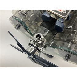 Machine Works battery operated model of a V8 car engine featuring working parts, sound and illuminating spark plugs L29cm