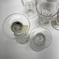 A group of Victorian clear glass rummers, of assorted size and decoration. (15). 