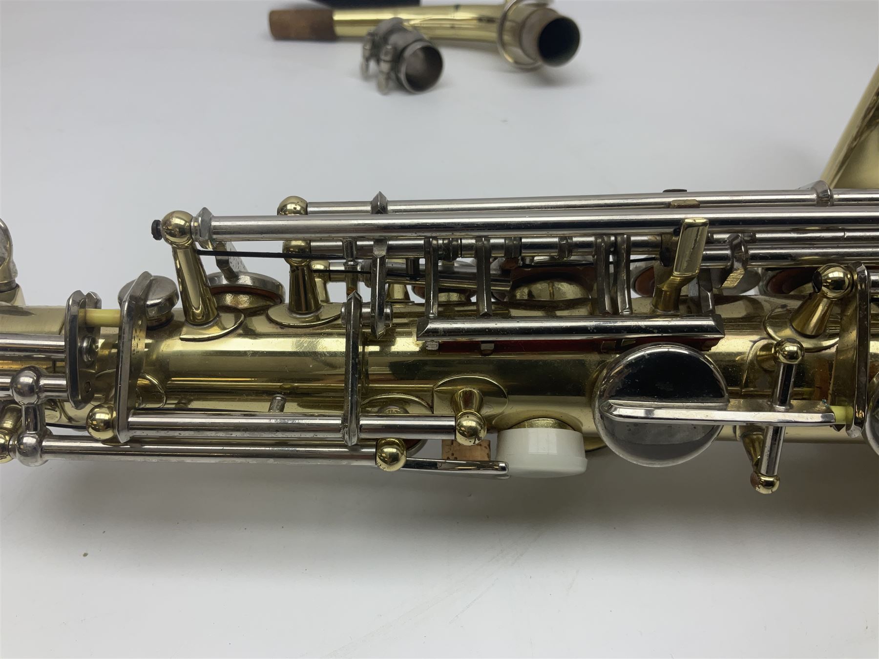 Czechoslovakian Boosey & Hawkes Powertone alto saxophone, serial no.125362; in fitted carrying case with crook