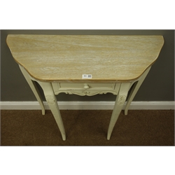  French style cream finish console table, W80cm, H80cm, D30cm  