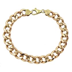 9ct rose gold curb link bracelet with yellow gold clasp, stamped 375