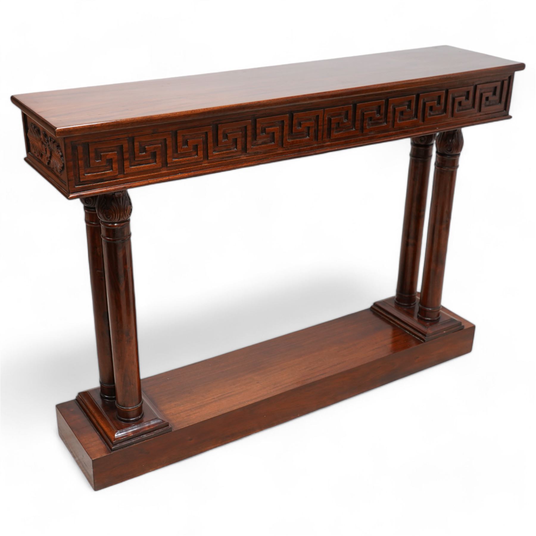 Greek Key and Mahogany Console Mirror Greek Key and Mahogany Console Mirror