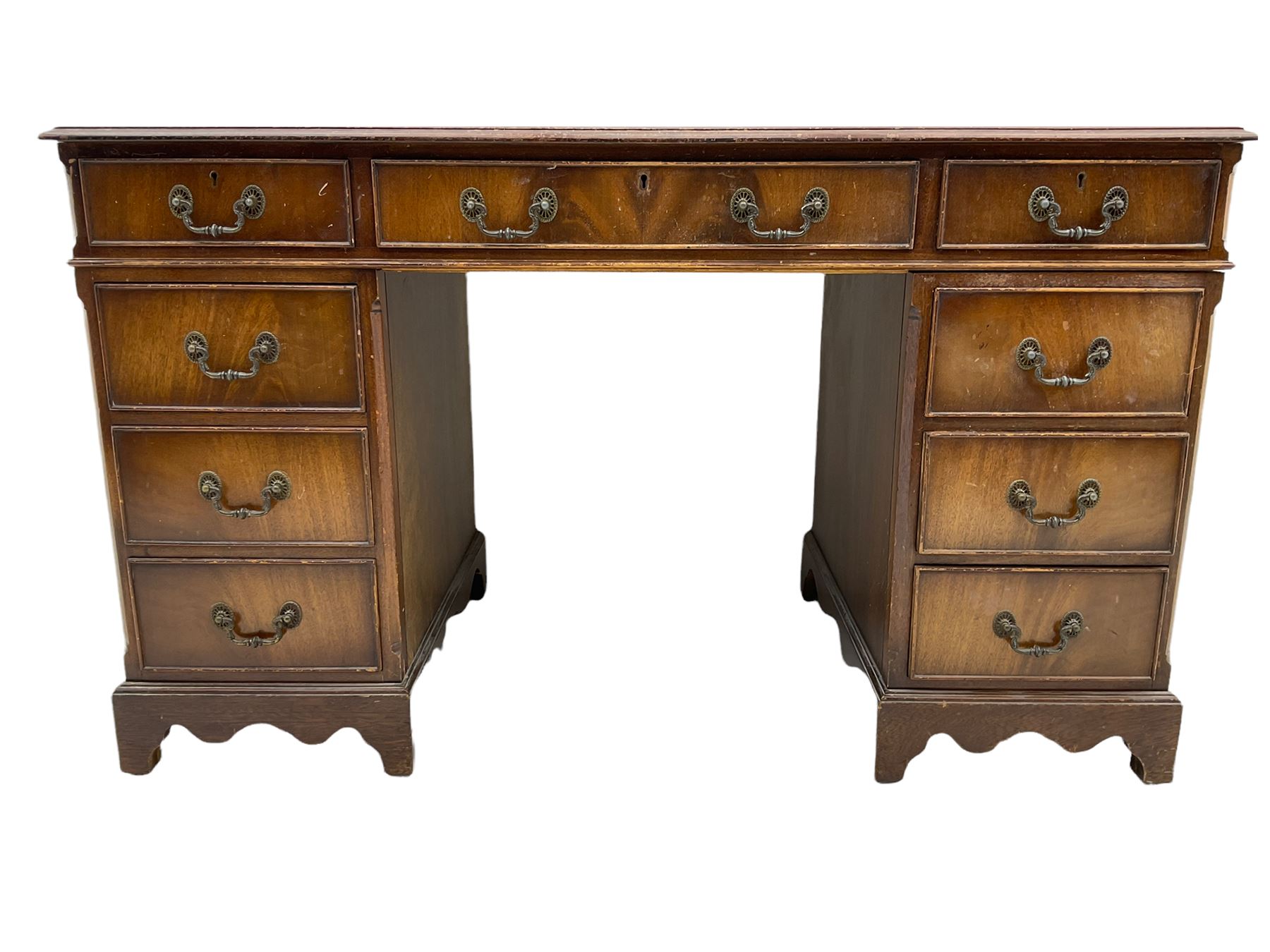 Reproduction mahogany twin pedestal desk Collectors & Clearance