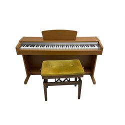 Yamaha YDP131 digital piano, in light wood case, with stool