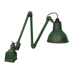 20th century industrial green enamel work lamp 