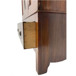 Edwardian inlaid mahogany wardrobe, oval mirror door, single drawer to base