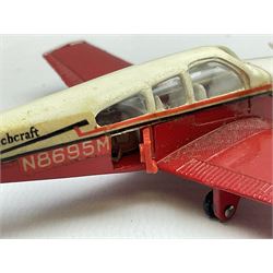 Dinky - Mercedes Benz Racing Car RN 36, No.237; Motorway Police Car No.269; Austin Mini-Moke No.342; Beechcraft S 35 Bonanza Aircraft with two pieces of luggage No.710; all boxed: and Rolls Royce Phantom V Limousine No.152; box base only with no cover (5)