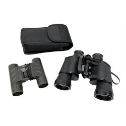 Pair of Ranger Revue 8 x 40 field binoculars, together with pair of Prisma 8 x 21 binoculars in soft shell case