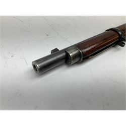 Westley Richards .310 Cadet Martini action rifle, the 63.5cm smooth bored barrel with one barrel band, walnut stock stamped 93/352 with hinged compartment to butt, serial no.3365, L103cm