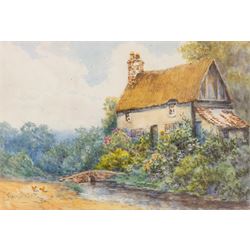 Frank Bartlett (British early 20th century): 'Cottage by the Road - Grassington' and 'Rural Cottage - Bolton Abbey', pair of watercolours signed and dated '30, titled on the mount 24cm x 35cm (2)
