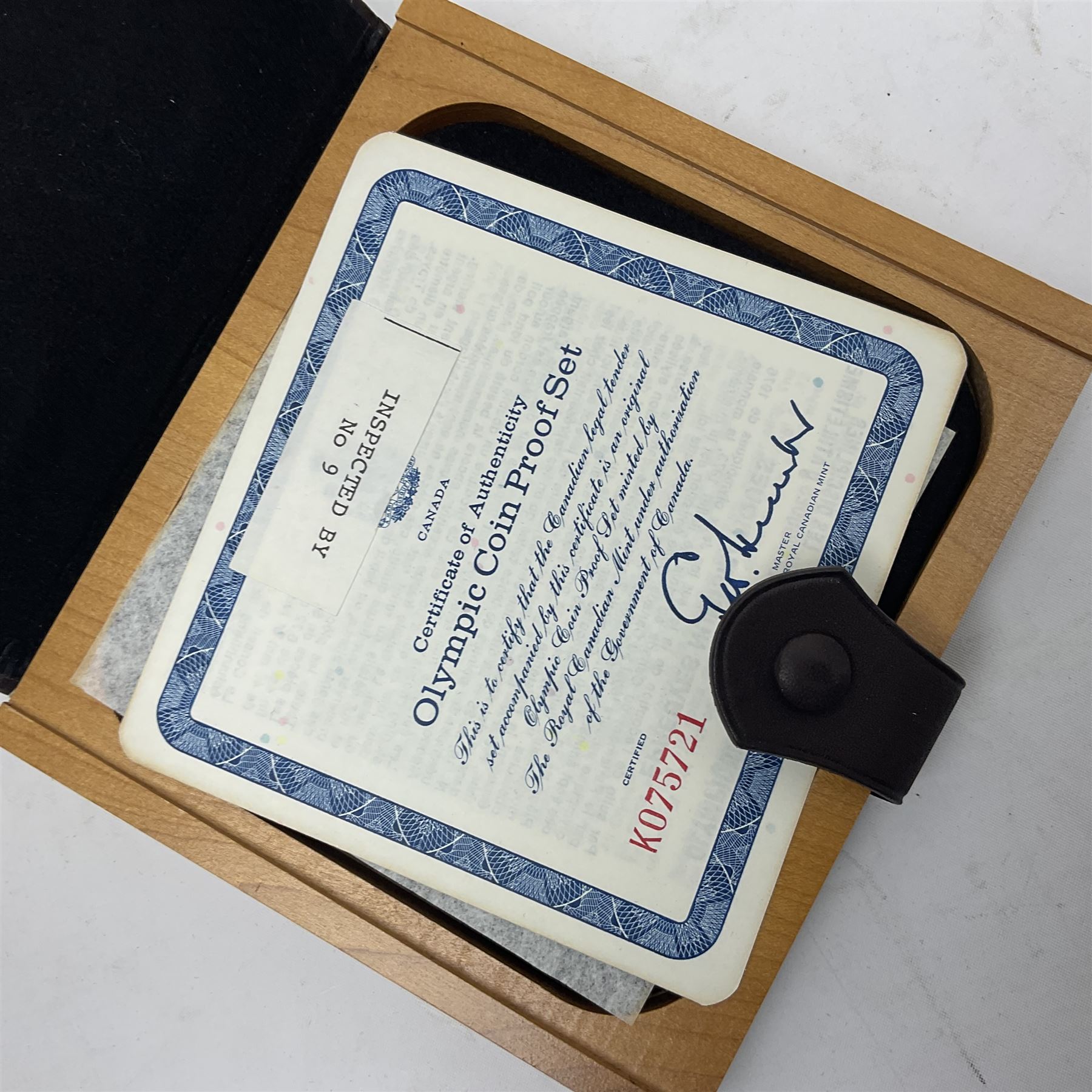 Six Queen Elizabeth II The Royal Canadian Mint silver proof four coin sets, to commemorate the 1976 Montreal Olympic Games, each set containing two five dollar coins and two ten dollar coin with Queen's head obverse and designs to the reverse relating to the Olympic Games, all in the original display cases and outer card boxes with certificates