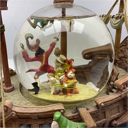 Disney musical snowglobe, in the form of the pirate ship from Peter Pan, H28cm