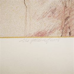 David Oxtoby (Yorkshire Pop Artist 1938-): Mick Jagger (Rolling Stones) - 'Golden Years' 'Jaggin' and 'Jagger Sketch', lithograph and etching in colours and pen and ink sketch signed titled and dated 1978 & '74 in pencil and pen, numbered 2/30 AP & 6/10 artists proof, respectively, max 68cm x 56cm (3) (unframed)