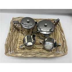 Old Hall Balmoral four piece stainless steel tea set (4)